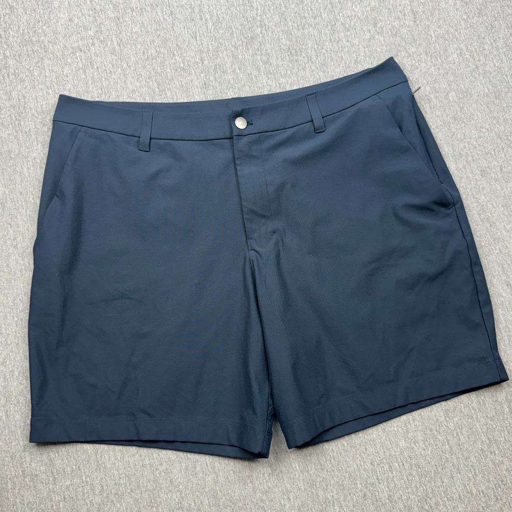 Lululemon ABC Classic Fit 7" Shorts Mens 36 Blue LM7BMHS Warpstreme